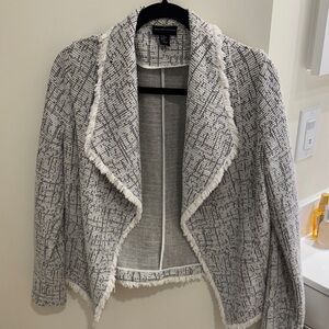 Adrienne Vittadini Black and White Tweed Jacket